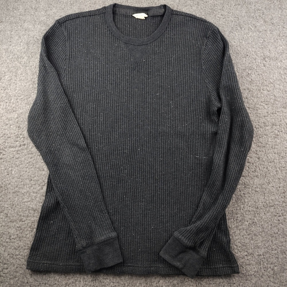Aeropostale Thermal Sweatshirt Mens Large Waffle Knit Grey Speckled Slim EUC